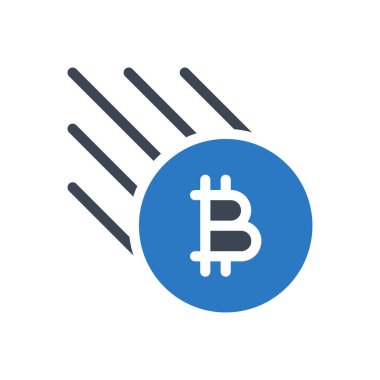 Bitcoin vektör ince çizgi simgesi