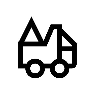 kamyon vektör ince çizgi simgesi