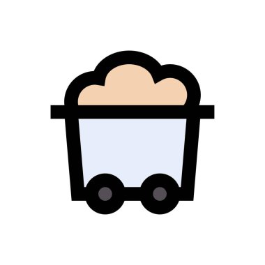 kömür vektörü düz renk simgesi