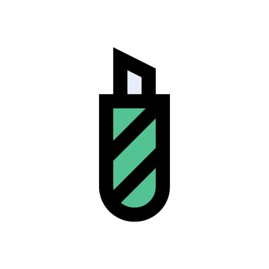 vektör düz renk simgesini kes