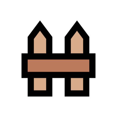 çit vektörü düz renk simgesi