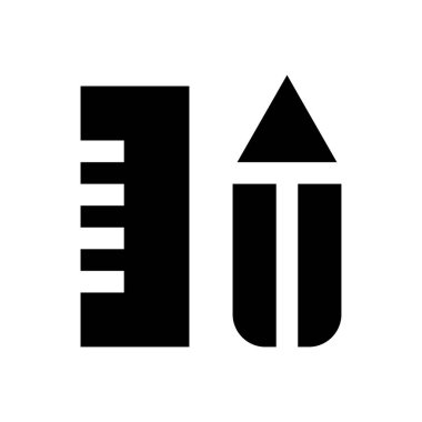 Vektör glyph düz simgesini ölç