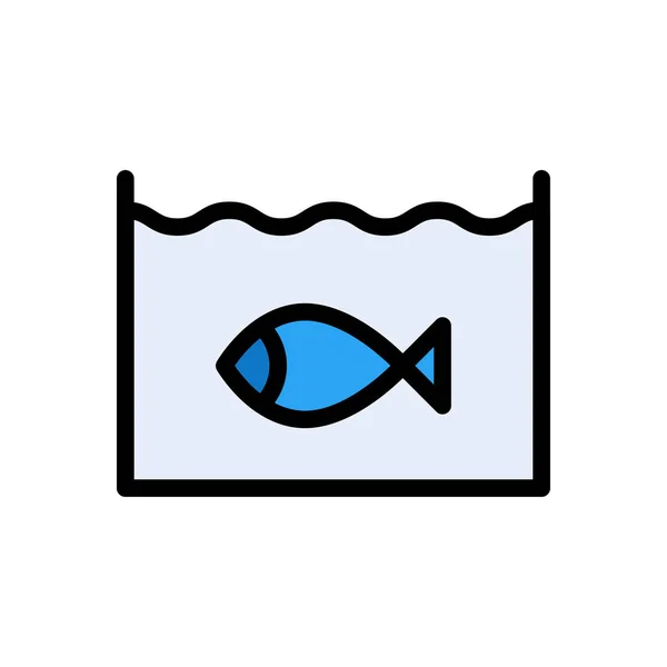 Fisch Vektor Flache Farbe Symbol — Stockvektor