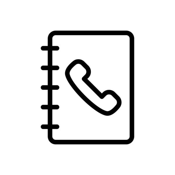 Telefoon Boek Vector Dunne Lijn Pictogram — Stockvector