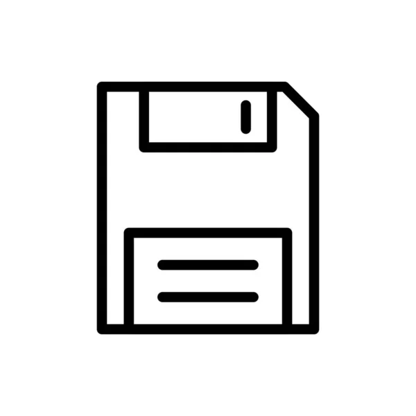 Ikon Garis Tipis Vektor Floppy - Stok Vektor