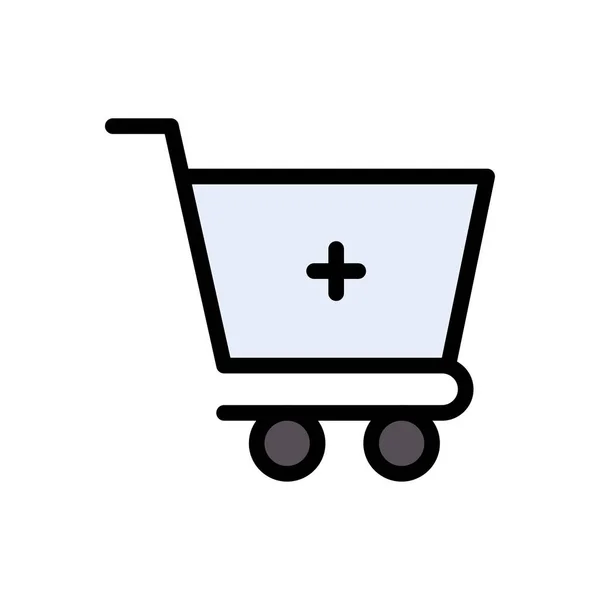 Trolley Vector Vlakke Kleur Pictogram — Stockvector