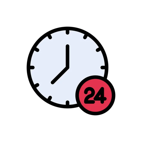 Reloj Vector Icono Color Plano — Vector de stock