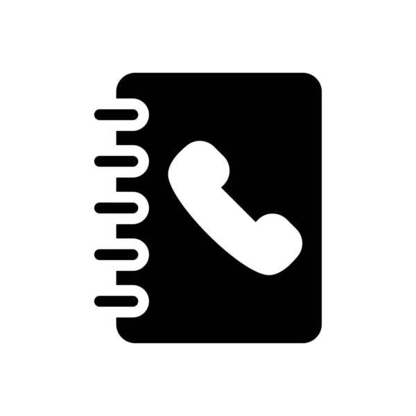 Telefonbuch Vektor Glyphen Flaches Symbol — Stockvektor