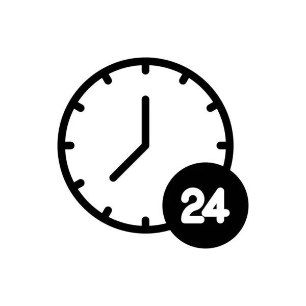 Horloge Vector Glyph Platte Pictogram — Stockvector