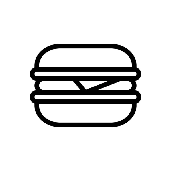 Fast Food Vector Dunne Lijn Pictogram — Stockvector