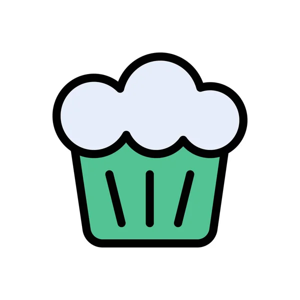 Muffin Vettoriale Icona Colori Piatti — Vettoriale Stock