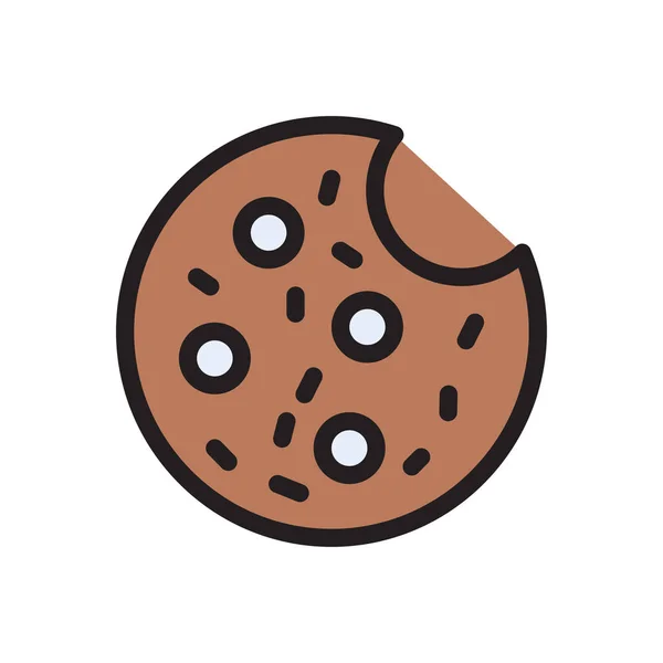 Cookies Vector Vlakke Kleur Pictogram — Stockvector