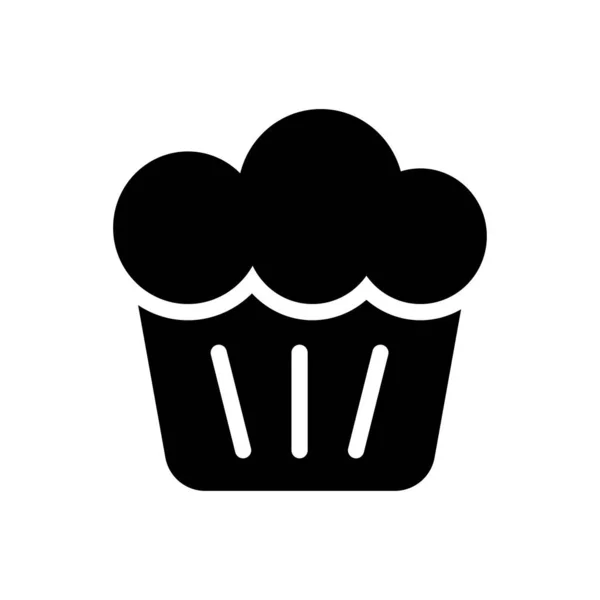 Muffin Vecteur Glyphe Plat Icône — Image vectorielle