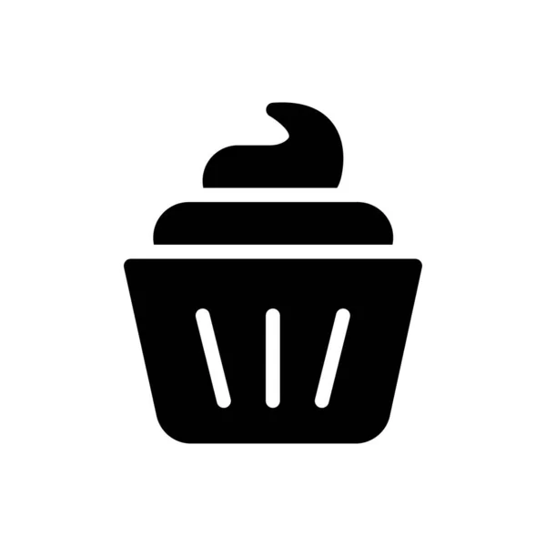 Muffin Vector Glyph Icona Piatta — Vettoriale Stock