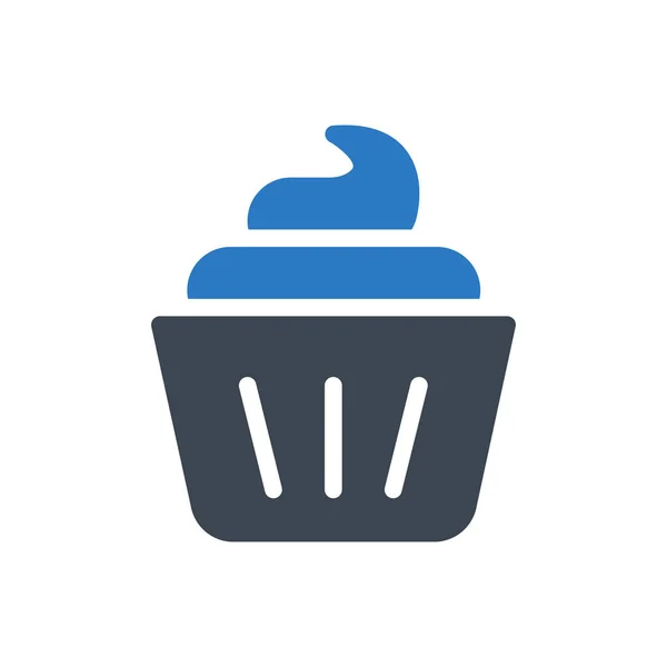 Muffin Vector Glyph Color Icon — Stockvektor