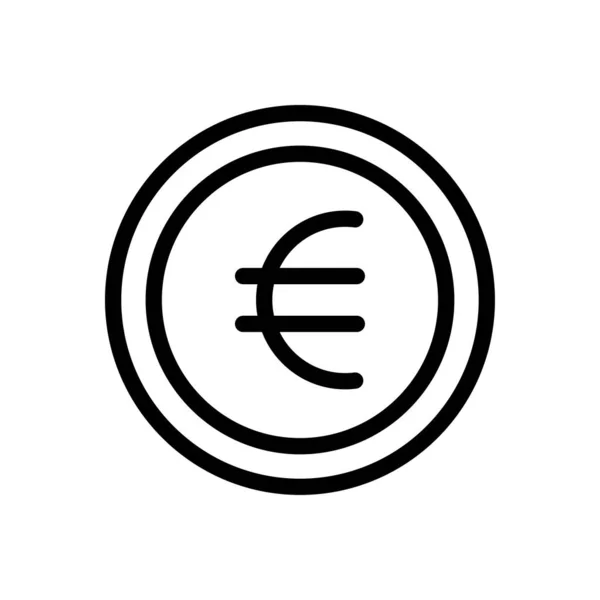Monedas Vector Línea Delgada Icono — Vector de stock