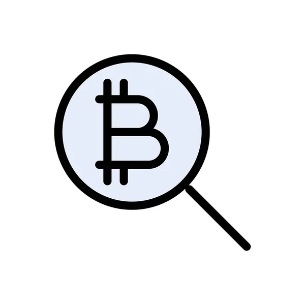 Bitcoin Vector Flat Color Icon — Stock Vector
