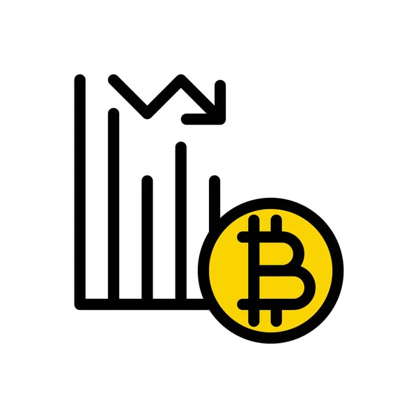 Bitcoin Vetor Ícone Cor Plana — Vetor de Stock