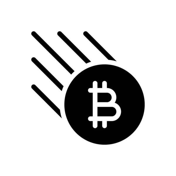Bitcoin Vektor Glyf Platt Ikon — Stock vektor