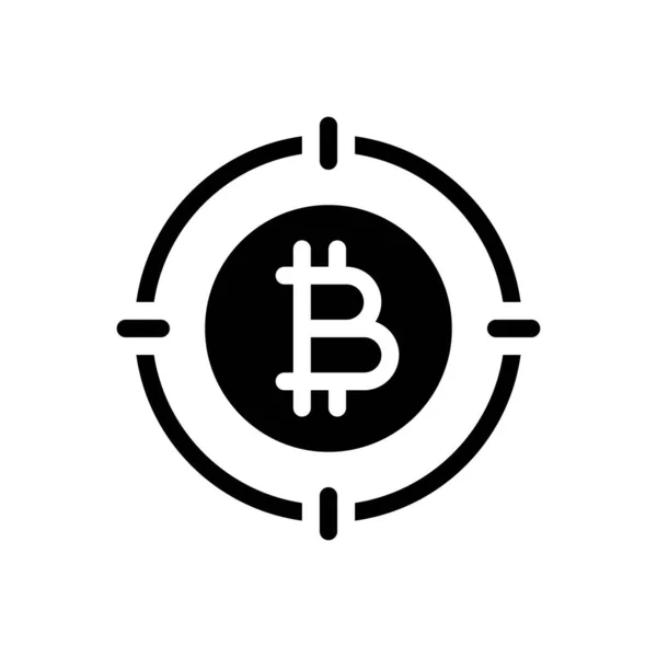 Bitcoin Vecteur Glyphe Icône Plate — Image vectorielle