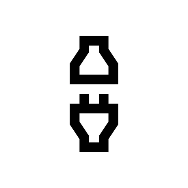 Иконка Тонкой Линии Плагина — стоковый вектор