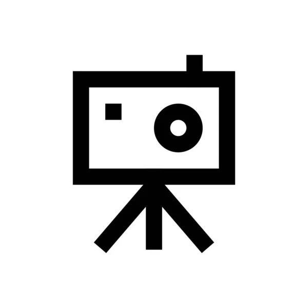 Icône Ligne Mince Vecteur Caméra — Image vectorielle
