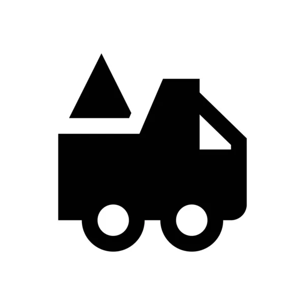 Vrachtwagen Vector Glyph Platte Pictogram — Stockvector