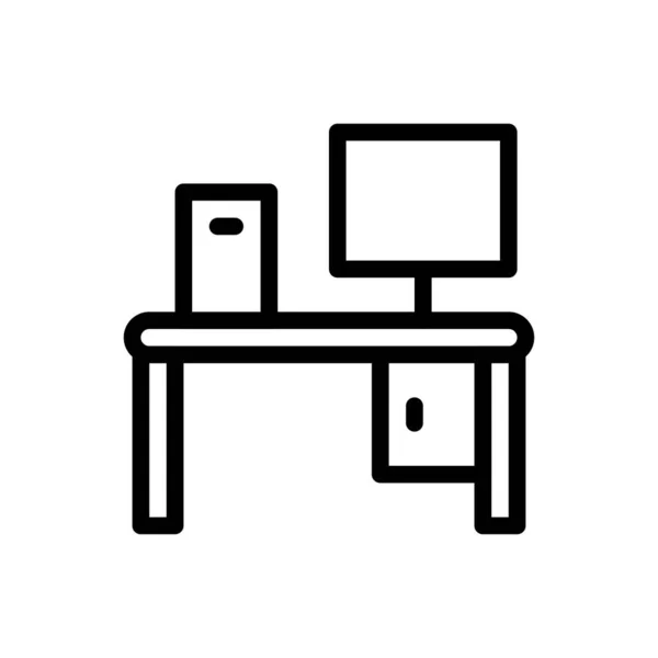 Desktop Vektor Thin Line Symbol — Stockvektor