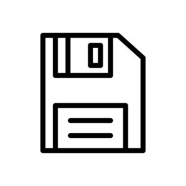 Disket vektör ince çizgi simgesi