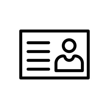 kimlik vektörü ince çizgi simgesi