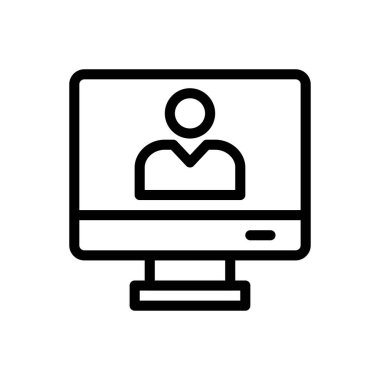 kimlik vektörü ince çizgi simgesi