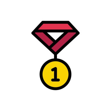 rozet vektörü düz renk simgesi