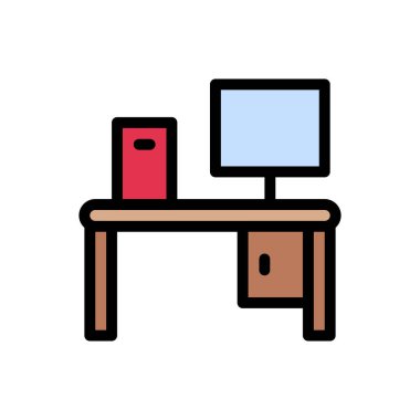 masaüstü vektörü düz renk simgesi