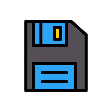 Disket vektör düz renk simgesi