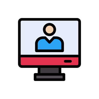 kimlik vektörü düz renk simgesi