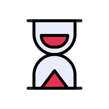 kum cam vektörü düz renk simgesi