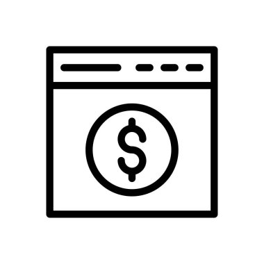 tarayıcı vektörü ince çizgi simgesi