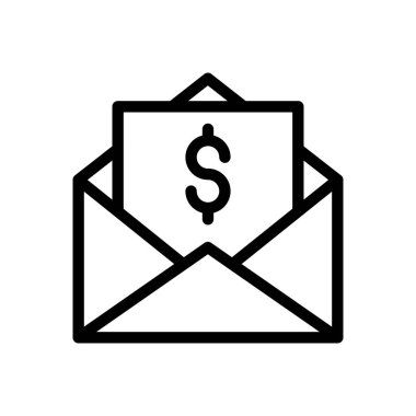 e-posta vektörü ince satır simgesi