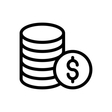 Dolar vektör ince çizgi simgesi