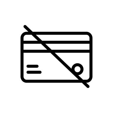 Kredi kartı vektörü ince çizgi simgesi