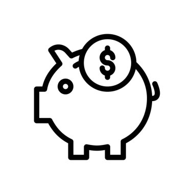 bank vektörü ince çizgi simgesi