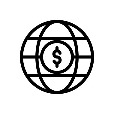 dünya vektör ince çizgi simgesi