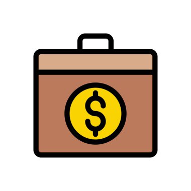 evrak çantası vektörü düz renk simgesi 