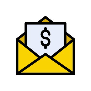 e-posta vektörü düz renk simgesi