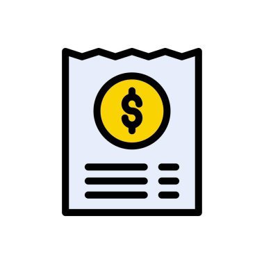 fatura vektörü düz renk simgesi