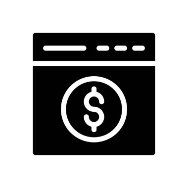 tarayıcı vektörü glyph düz simgesi