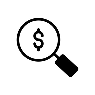 Arama vektörü glyph düz simgesi