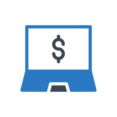 dizüstü bilgisayar vektörü renk simgesi