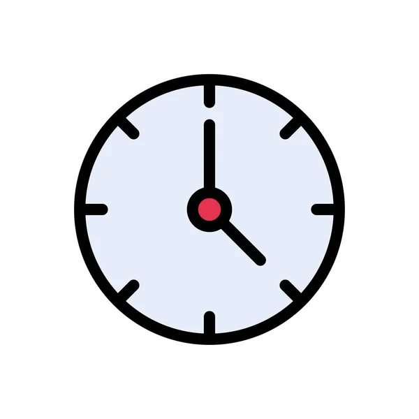 Reloj Vector Icono Color Plano — Vector de stock