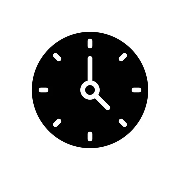 Ρολόι Διάνυσμα Glyph Επίπεδη Εικονίδιο — Διανυσματικό Αρχείο